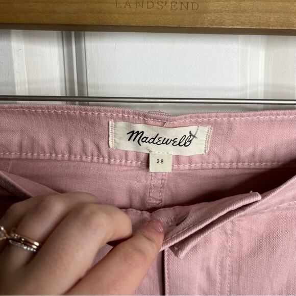 Madewell Light Pink High Rise Straight Leg Fit Rigid Denim Jeans Size 28 - Picture 4 of 7